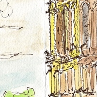 travel sketch of Notre-Dame