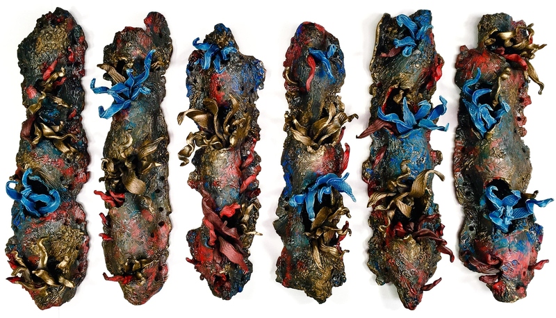 ceramic sculpture, art for the wall, handbuilt ceramics