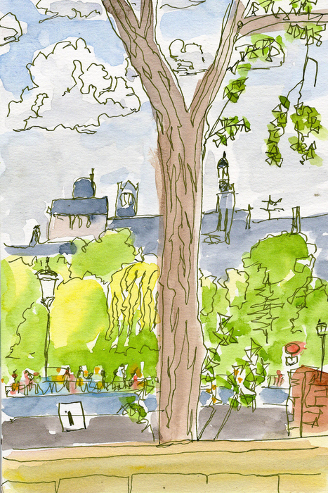 Paris travel sketch by Carol Eddy