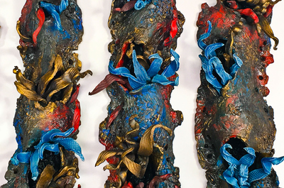 ceramic sculpture, art for the wall, handbuilt ceramics