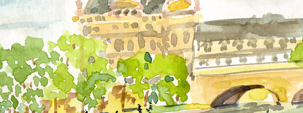 Paris travel sketch by Carol Eddy