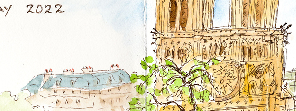 travel sketch of Notre-Dame